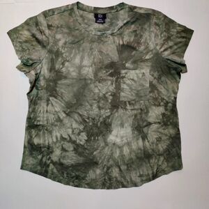 City Chic CCX Green Camouflage Cotton Tee Size 18.